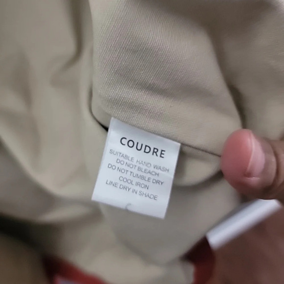 Coudre Jacket Red Large Zip and Snap Button Front Closure Hooded Canvas Pockets - Picture 6 of 6